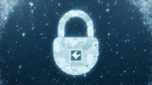 Candado digital futurista ciberseguridad