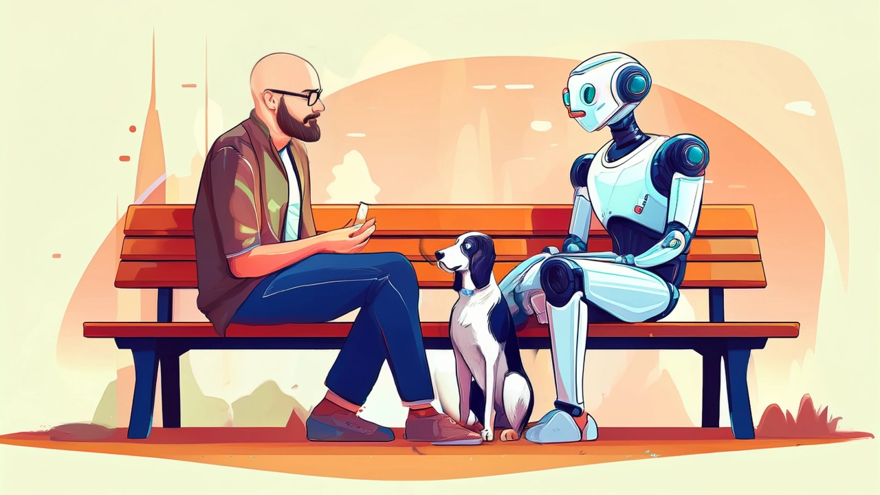 Persona hablando con un robot de IA